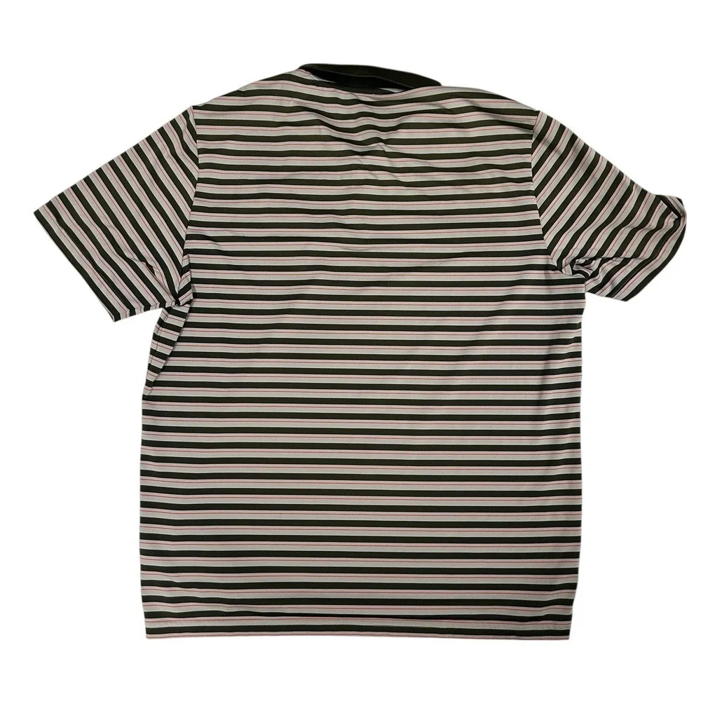 Adidas Golf XL Polo Shirt Saratoga Spa‎ Golf Course Logo Green & Gray Striped
